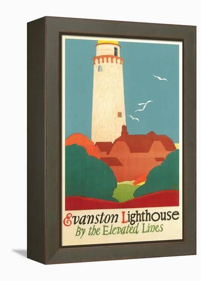 Evanston Lighthouse Poster-null-Framed Stretched Canvas
