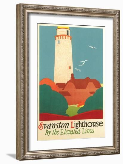 Evanston Lighthouse Poster-null-Framed Premium Giclee Print