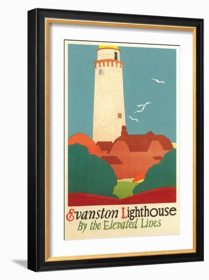 Evanston Lighthouse Poster-null-Framed Premium Giclee Print