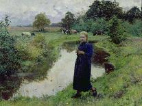 Young Girl in the Fields-Evariste Carpentier-Giclee Print
