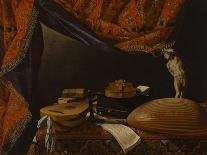 Still Life with Musical Instruments, Books and Sculpture, C. 1650-Evaristo Baschenis-Framed Giclee Print