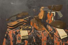 Lutes and Violin on a Table, a Curtain to the Right-Evaristo Baschenis-Giclee Print