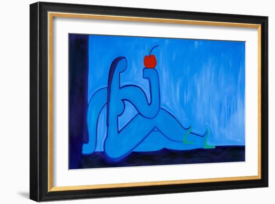 Eve and the apple,1998,(oil on linen)-Cristina Rodriguez-Framed Giclee Print