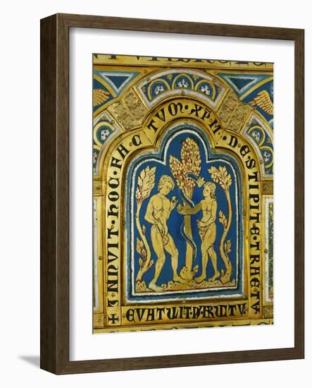 Eve Hands Adam the Apple; the Snake Has a Crowned Woman's Head-Nicholas of Verdun-Framed Giclee Print