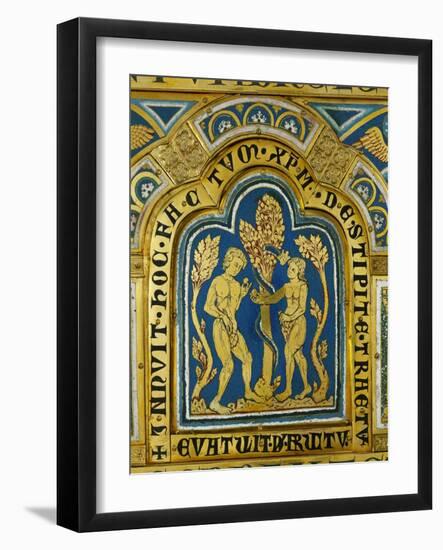 Eve Hands Adam the Apple; the Snake Has a Crowned Woman's Head-Nicholas of Verdun-Framed Giclee Print