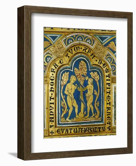 Eve Hands Adam the Apple; the Snake Has a Crowned Woman's Head-Nicholas of Verdun-Framed Giclee Print