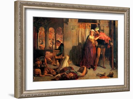 Eve of Saint Agnes; Flight of Madeleine and Porphyro During the Drunkenness Attending the Revelry-William Holman Hunt-Framed Art Print