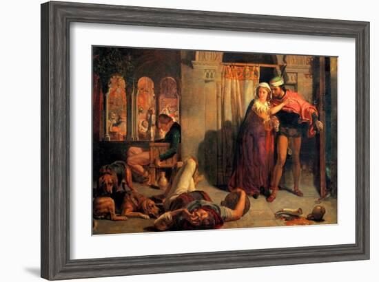 Eve of Saint Agnes; Flight of Madeleine and Porphyro During the Drunkenness Attending the Revelry-William Holman Hunt-Framed Art Print