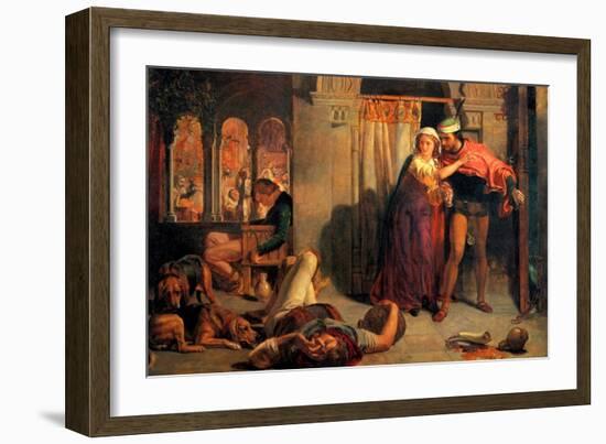 Eve of Saint Agnes; Flight of Madeleine and Porphyro During the Drunkenness Attending the Revelry-William Holman Hunt-Framed Art Print