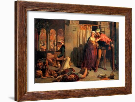 Eve of Saint Agnes; Flight of Madeleine and Porphyro During the Drunkenness Attending the Revelry-William Holman Hunt-Framed Art Print