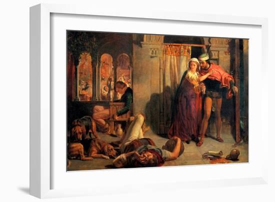 Eve of Saint Agnes; Flight of Madeleine and Porphyro During the Drunkenness Attending the Revelry-William Holman Hunt-Framed Art Print