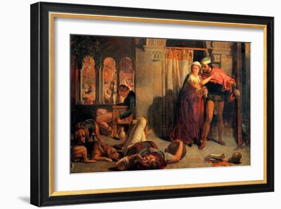 Eve of Saint Agnes; Flight of Madeleine and Porphyro During the Drunkenness Attending the Revelry-William Holman Hunt-Framed Art Print