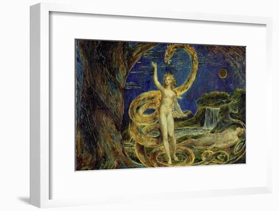 Eve Tempted by the Serpent-William Blake-Framed Giclee Print