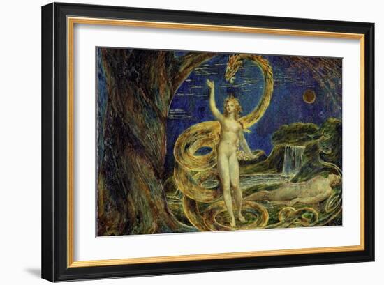 Eve Tempted by the Serpent-William Blake-Framed Giclee Print