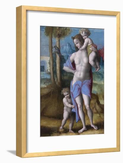 Eve with Cain and Abel-Francesco Ubertini Bacchiacca-Framed Art Print