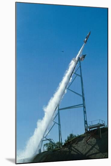 Evel Knievel's Rocket Launching-null-Mounted Photographic Print