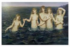 The Sea Maidens-Evelyn De Morgan-Mounted Art Print