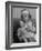 Evelyn Mott playing Nurse with doll as parents adjust children to abnormal conditions in wartime-Alfred Eisenstaedt-Framed Photographic Print