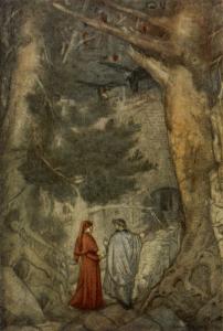 Virgil and Dante at the Entrance to Inferno: Abandon Hope All Ye Who Enter Here! by Evelyn Paul