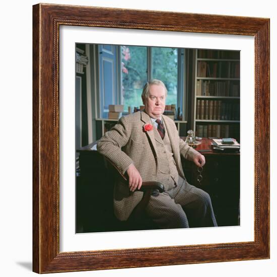 Evelyn Waugh, in His Study at Combe Florey, 1963-null-Framed Photographic Print