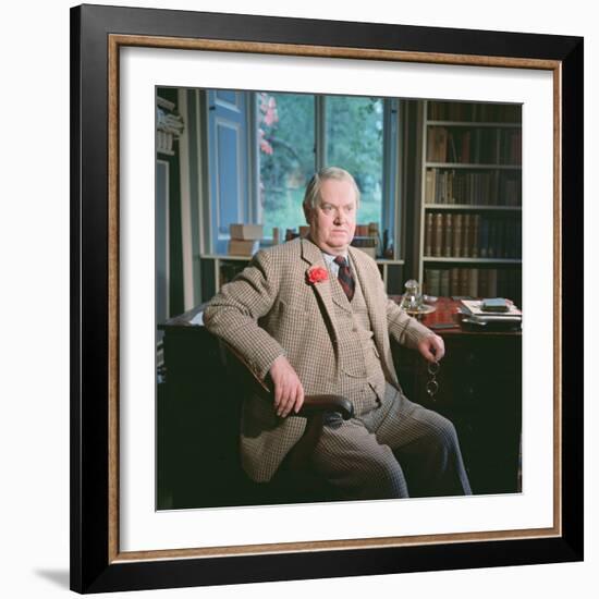 Evelyn Waugh, in His Study at Combe Florey, 1963-null-Framed Photographic Print