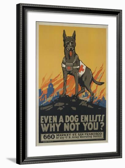 Even a Dog Enlists, Why Not You?-null-Framed Giclee Print