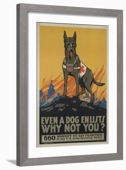 Even a Dog Enlists, Why Not You?-null-Framed Giclee Print