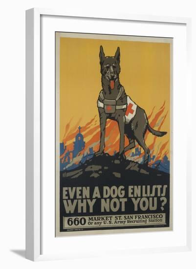 Even a Dog Enlists, Why Not You?-null-Framed Giclee Print