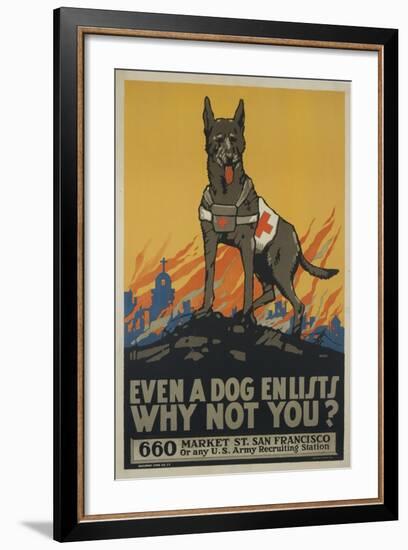 Even a Dog Enlists, Why Not You?-null-Framed Giclee Print