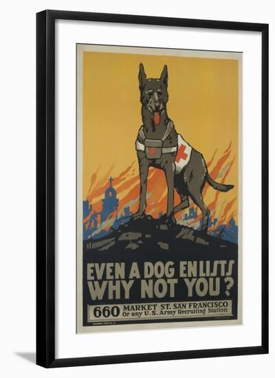 Even a Dog Enlists, Why Not You?-null-Framed Giclee Print