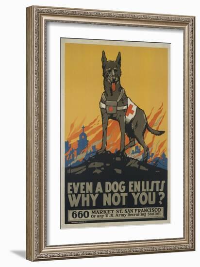 Even a Dog Enlists, Why Not You?-null-Framed Giclee Print