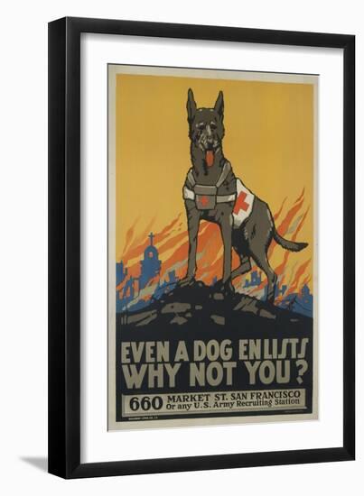 Even a Dog Enlists, Why Not You?-null-Framed Giclee Print