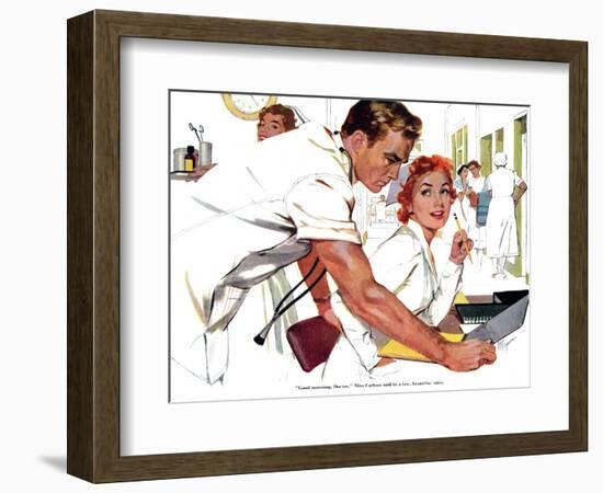 Even Doctors Are Human  - Saturday Evening Post "Leading Ladies", April 3, 1954 pg.26-Robert Meyers-Framed Giclee Print