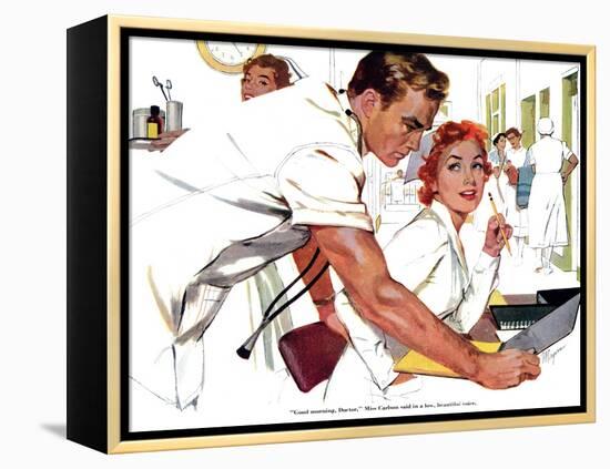 Even Doctors Are Human  - Saturday Evening Post "Leading Ladies", April 3, 1954 pg.26-Robert Meyers-Framed Premier Image Canvas