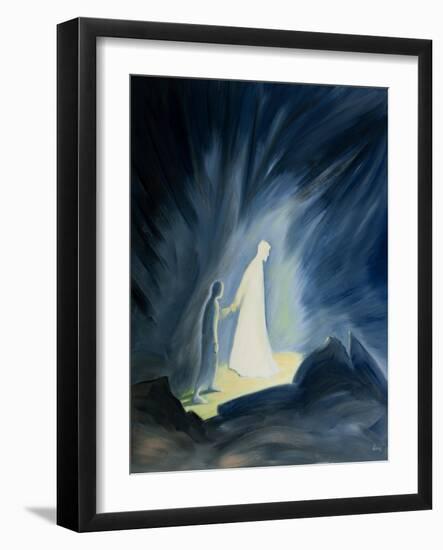 Even in the Darkness of Our Sufferings Jesus Comforts and Guides Us, 2001 (Oil on Board)-Elizabeth Wang-Framed Giclee Print