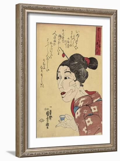 Even Though She Looks Old, She is Really Young, 1847-48 (Colour Woodblock Print)-Utagawa Kuniyoshi-Framed Giclee Print