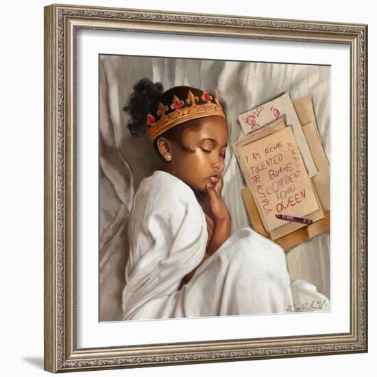 Even When I’m Sleeping - Girl-Salaam Muhammad-Framed Art Print