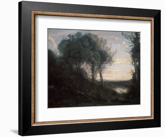 Evening, 1850-1860S-Jean-Baptiste-Camille Corot-Framed Giclee Print