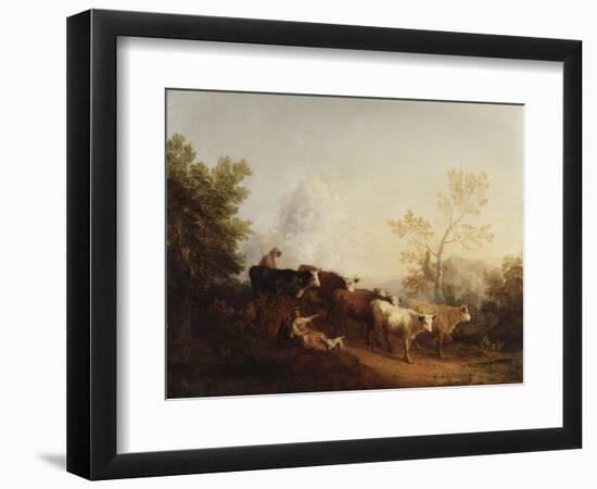 Evening; A Landscape with Cattle returning Home-Thomas Gainsborough-Framed Giclee Print