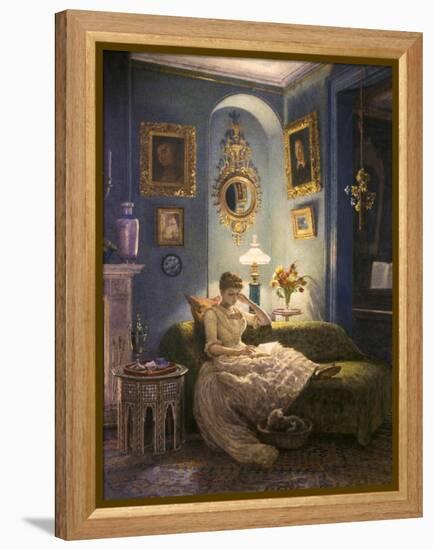 Evening at Home-Edward John Poynter-Framed Premier Image Canvas