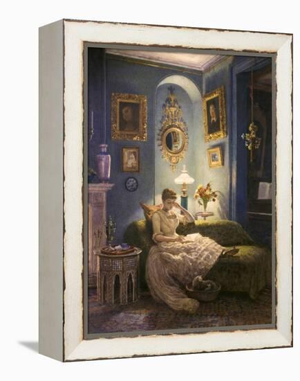 Evening at Home-Edward John Poynter-Framed Premier Image Canvas