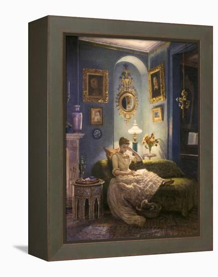 Evening at Home-Edward John Poynter-Framed Premier Image Canvas