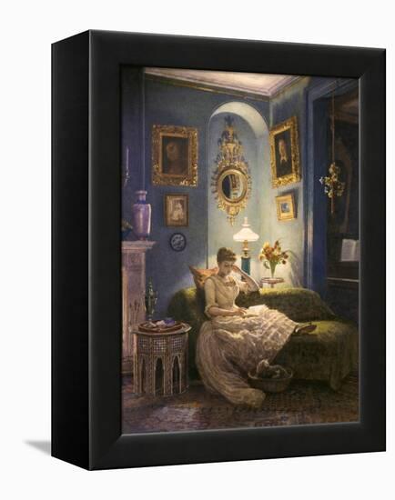 Evening at Home-Edward John Poynter-Framed Premier Image Canvas