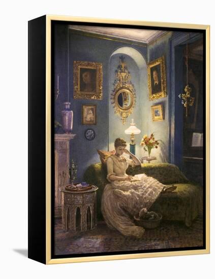 Evening at Home-Edward John Poynter-Framed Premier Image Canvas