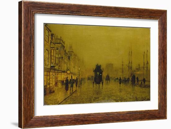 Evening at the Docks of Glasgow-John Atkinson Grimshaw-Framed Giclee Print