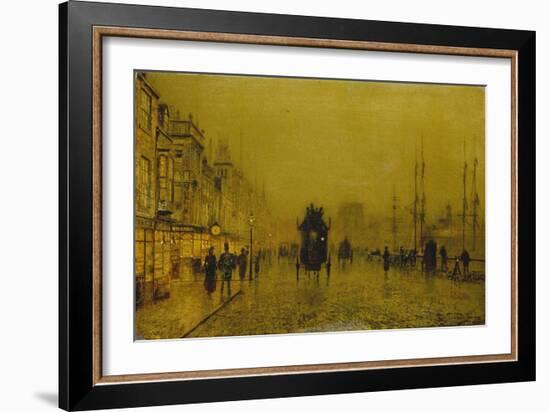 Evening at the Docks of Glasgow-John Atkinson Grimshaw-Framed Giclee Print