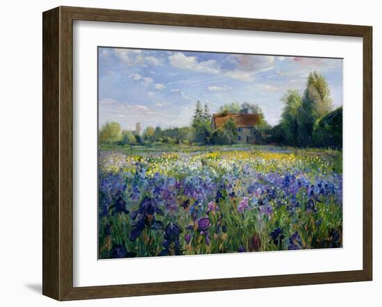 Evening at the Iris Field-Timothy Easton-Framed Premium Giclee Print