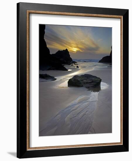 Evening, Bedruthan Steps, Cornwall, England, United Kingdom, Europe-Jeremy Lightfoot-Framed Photographic Print