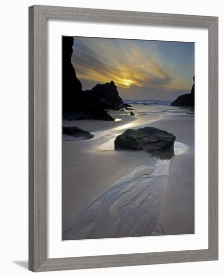 Evening, Bedruthan Steps, Cornwall, England, United Kingdom, Europe-Jeremy Lightfoot-Framed Photographic Print