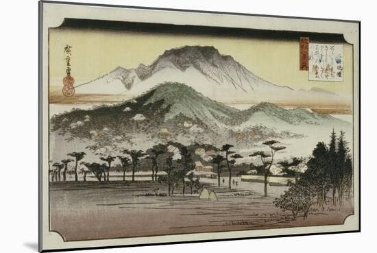 Evening Bell at Mii Temple, from the Series 'Eight Views of Lake Biewa'-Ando Hiroshige-Mounted Giclee Print